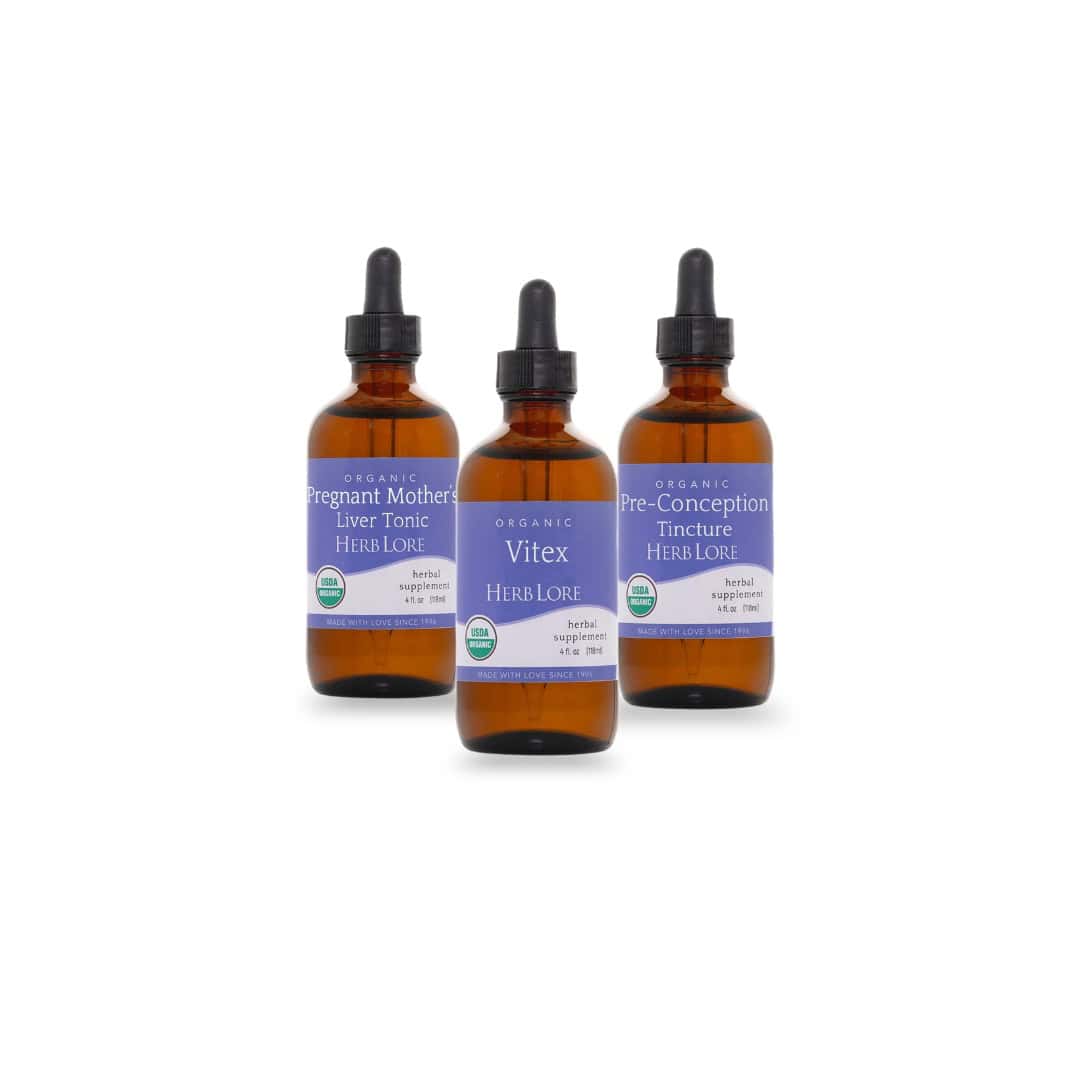 Fertility Prep Herbal Tincture Bundle - Certified Organic